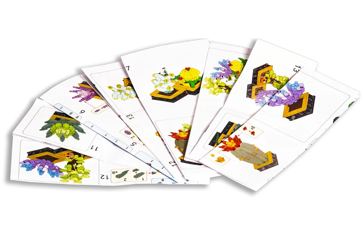 دفترچه های راهنمای ست 8 تایی لگو گل کاکتوس Zhegao مدل DZ6015