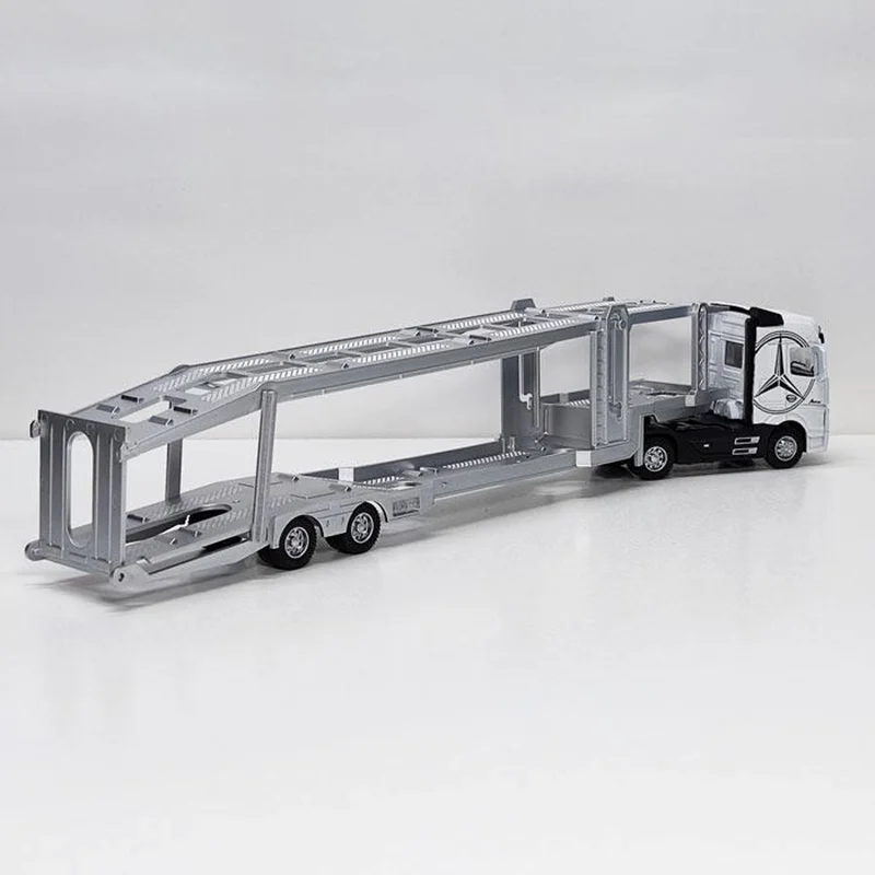 خرید ماشین فلزی «ماکت کامیون تریلی بنز آکتروس خودرو بر» ماشین فلزی Alloy Model Car Mercedes Benz Actros Car Transporter Trailer JG2603