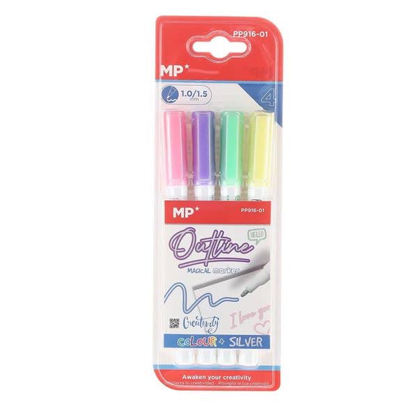 ماژیک جادویی اکلیلی 4 رنگ Outline Magical Marker PE916-01
