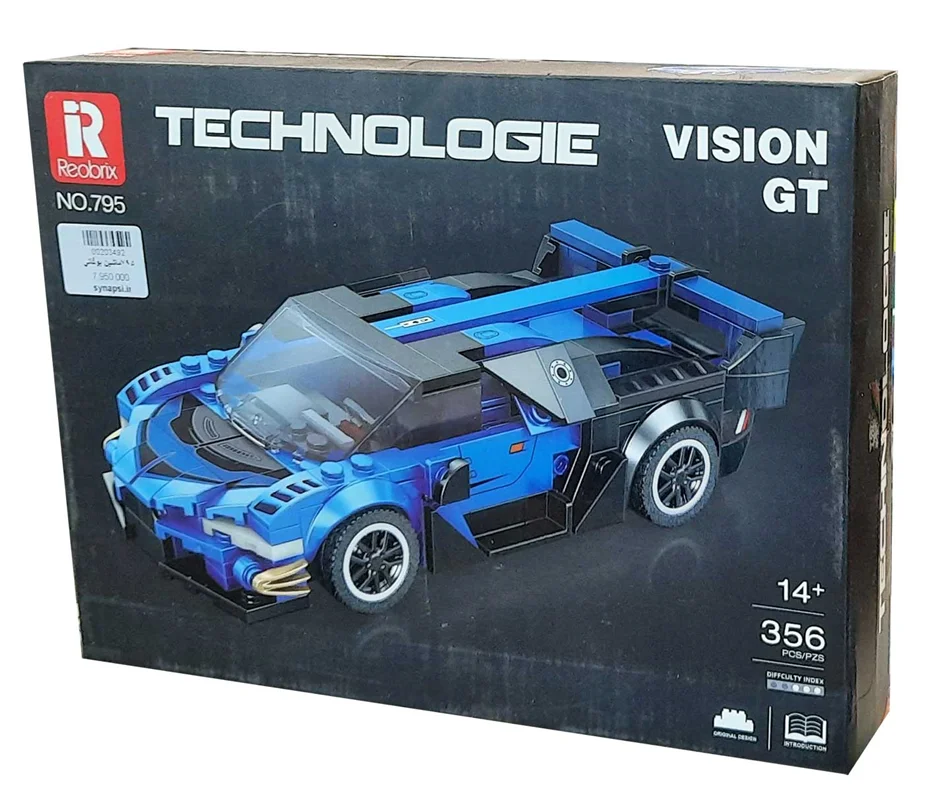 خرید لگو تکنولوژی، لگو ماشین آبی، لگو ویژن، لگو «تکنولوژی ماشین ویژن Vision GT»  لگو فراری Reobrix Building Blocks Technologie Vision GT NO.795