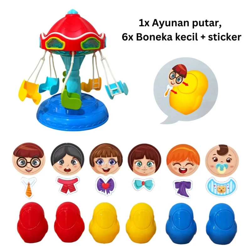 چرخ و فلک موزیکال مدل Rotary Swing ZR212 - نمای  آدمک های صندلی ها