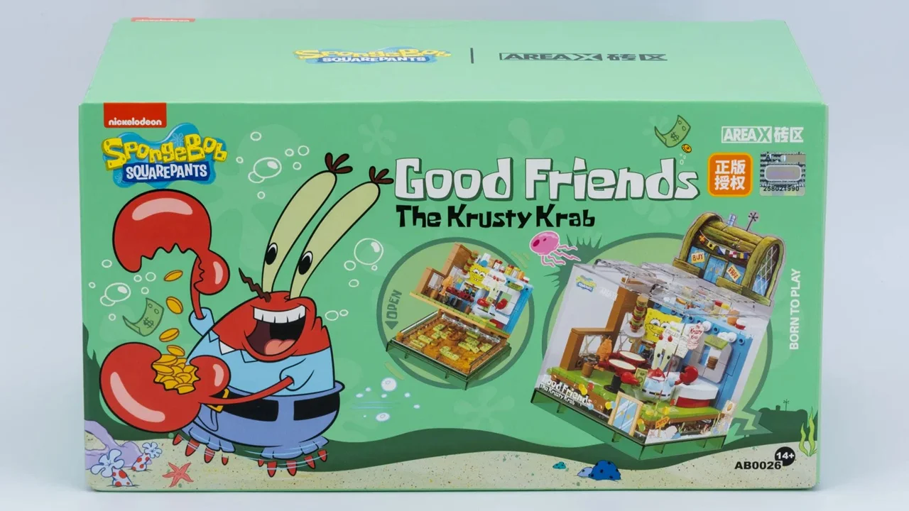 نمای جلو بسته بندی لگو رستوران آقای خرچنگ با تم باب اسفنجی سری دوستان خوب