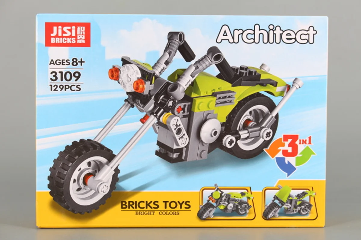 خرید لگو جی سی آرشیتکت چندگانه «موتور سیکلت 3 مدل» Jisi Bricks Block Architect Lego Set 3109