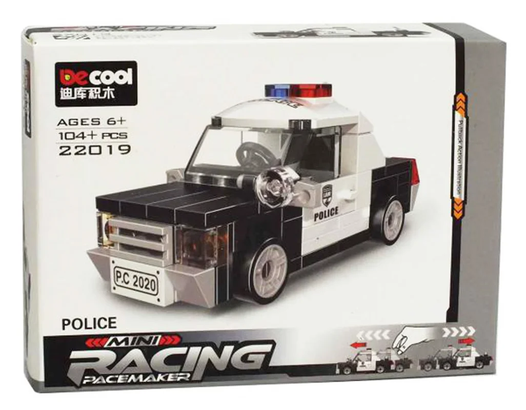 خرید لگو دکول «ماشین پلیس» Decool Pull Back Mini Racing Police Car Lego 22019