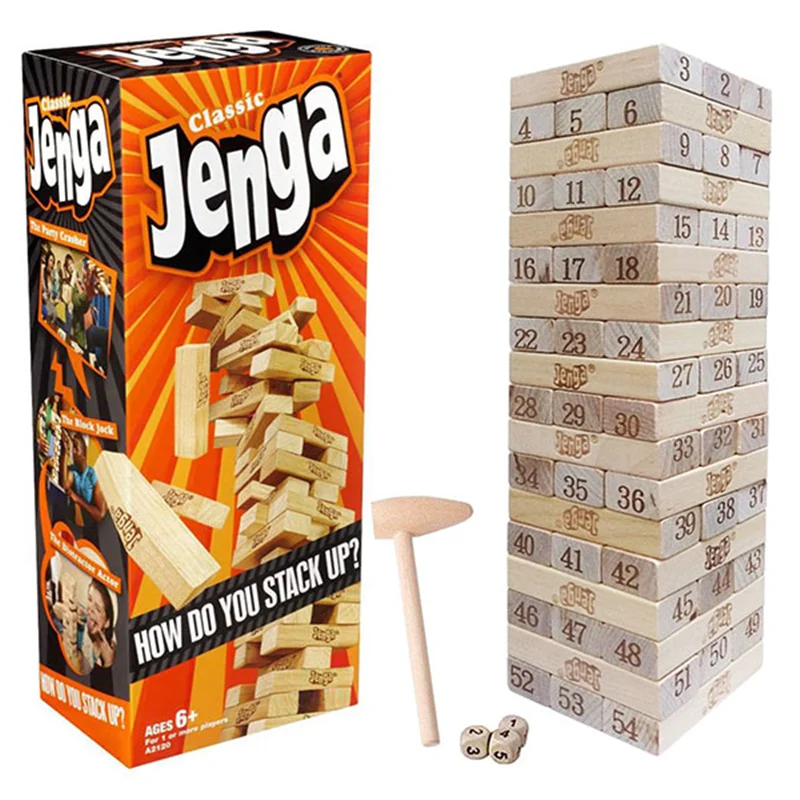 خرید بازی فکری جنگا کلاسیک Jenga Classic Boardgame همراه با چکش