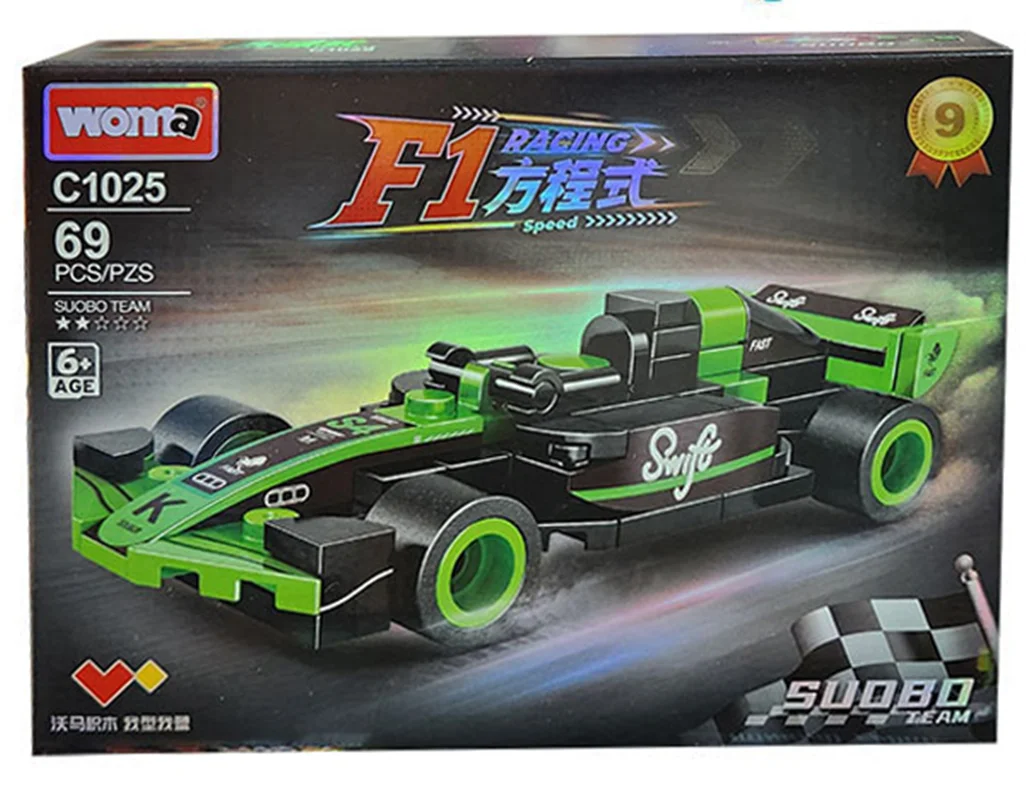 لگو ماشین فرمول یک سبز مشکی Suobo Team C1025-9 داخل جعبه