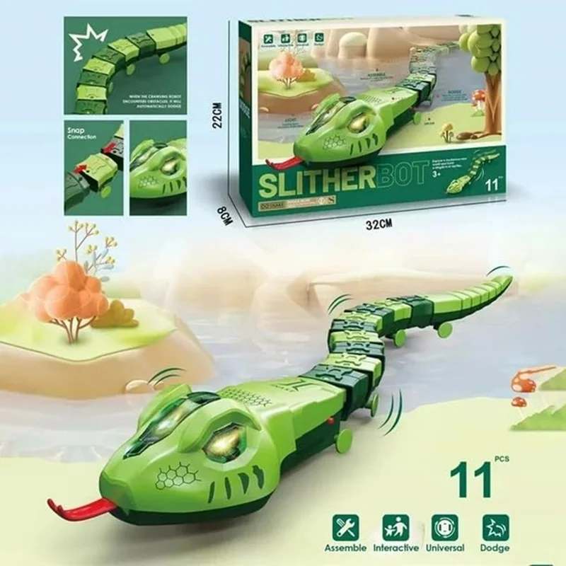 خزنده ساختنی موزیکال چراغدار مدل Slitherbot Snake Tenxuan 11 - نمای کلی بستهبندی