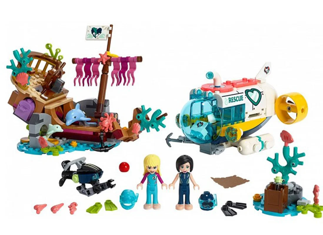 لگو فرند زیردریایی Lego Friend Submarine 11371 - دکل متحرک کشتی و دلفین گیر افتاده