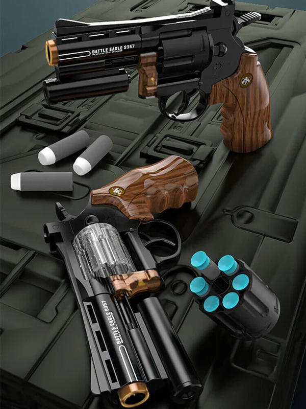 خرید تفنگ اسلحه تیر فومی بوئر «تفنگ هفت تیر تپانچه» Boer Revolver S357 Eva Gun Model Soft Bullet Gun Gb6675