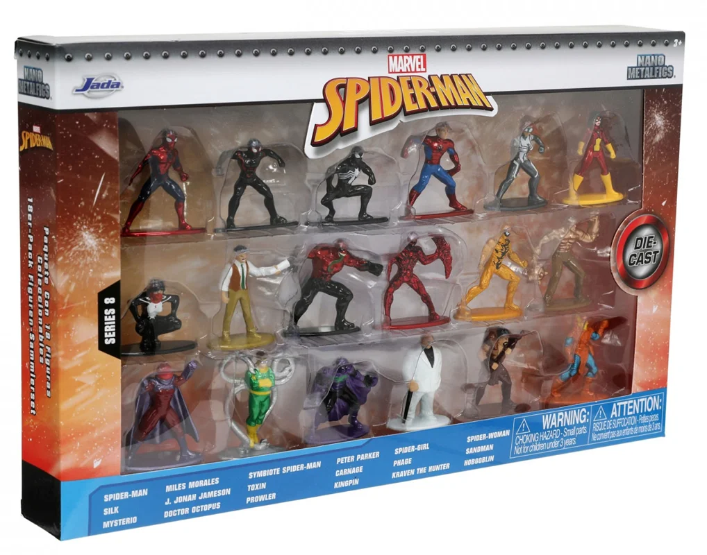 خرید نانو متال فیگور  جادا مارول اسپایدرمن «بسته 18 تایی سری 8» Marvel Spider Man Nano Metalfigs 18-Pack Figure Series 8