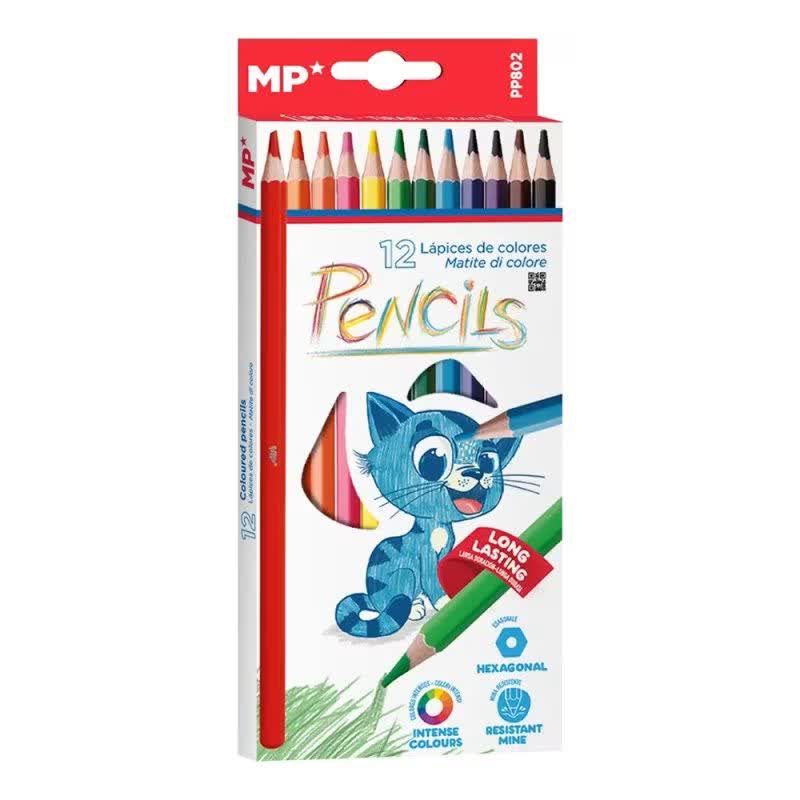 مداد رنگی 6 ضلعی 12 رنگ Coloured Pencils PP802