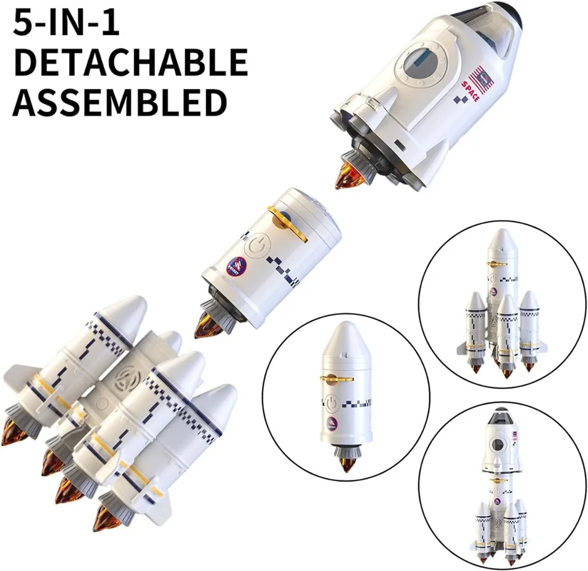 اجزای مختلف فضاپیما در حالت جداسازی و مونتاژ