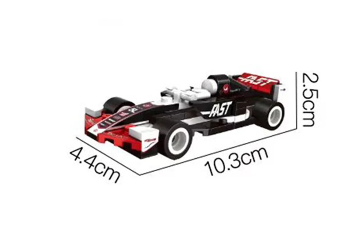 اندازه ساخته شده لگو ماشین مسابقه مشکی سفید Woma مدل C1025-5