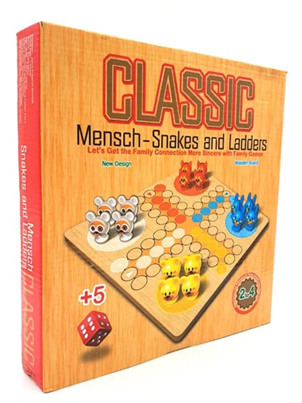 خرید بازی فکری بازی «منچ و مارپله کلاسیک» Classic Mensch Snakes & Ladders Game