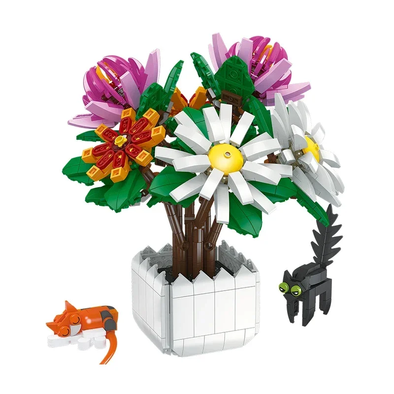 LEGO Chrysanthemum Potted Plant JJ9036 - مجموعه لگو گلدان گل کریسانتموم با اجزا