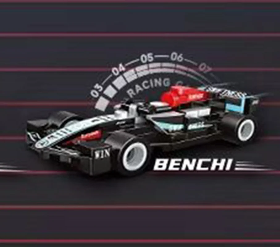 نمای جانبی لگو ماشین فرمول یک Benchi Team SWIF C1025-8 ساختهشده