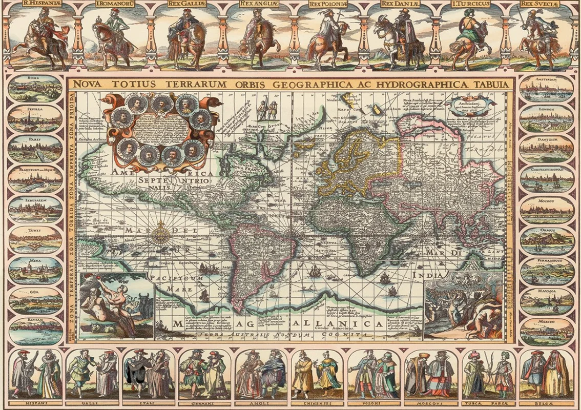 خرید آرت پازل 1000 تکه «نقشه دنیای قدیم» Heidi Art Puzzle Old World Map 1000 pcs 4584