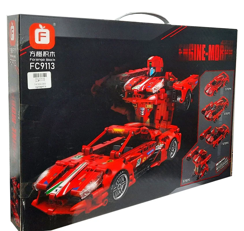 نمای پشت جعبه بستهبندی لگو ماشین ترانسفورمر