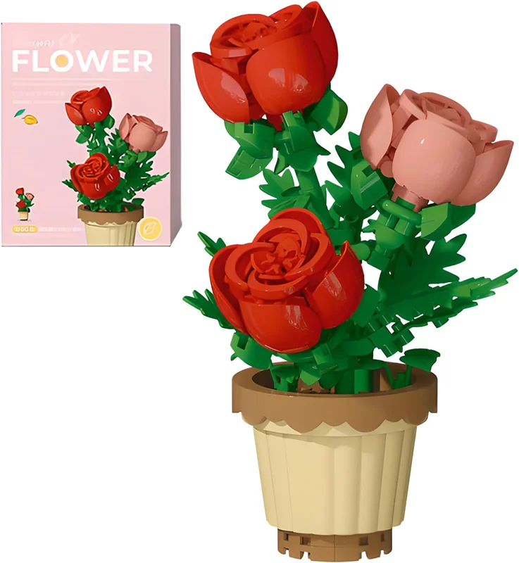لگو گلدان زیبای گل رز Rose 7227
