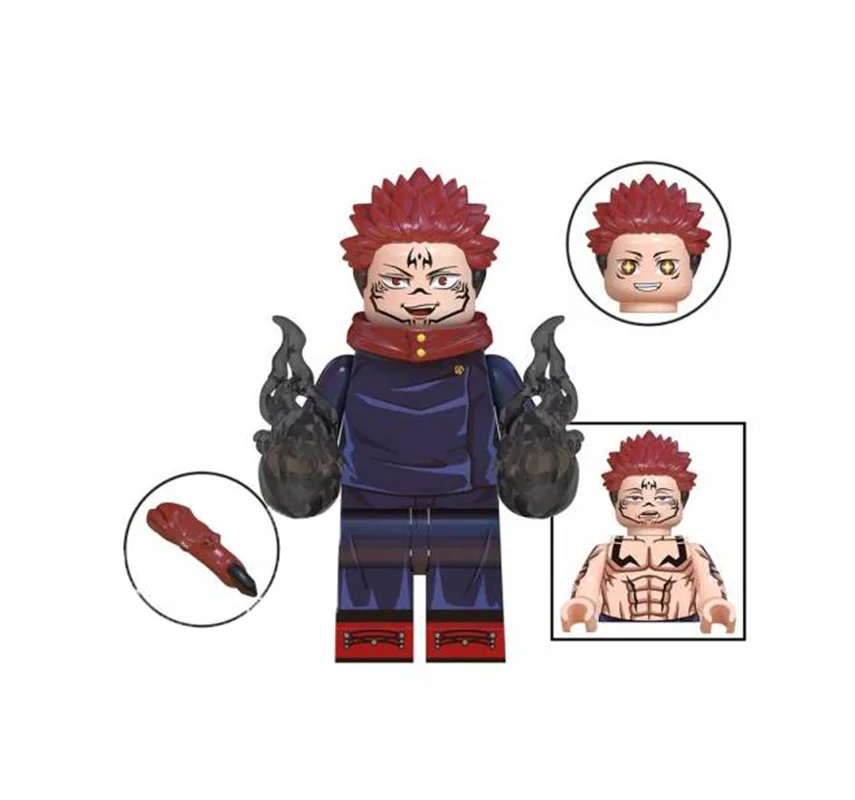 نمای جلو مینی فیگور لگو ایتادوری یوجی با چهره های متفاوت