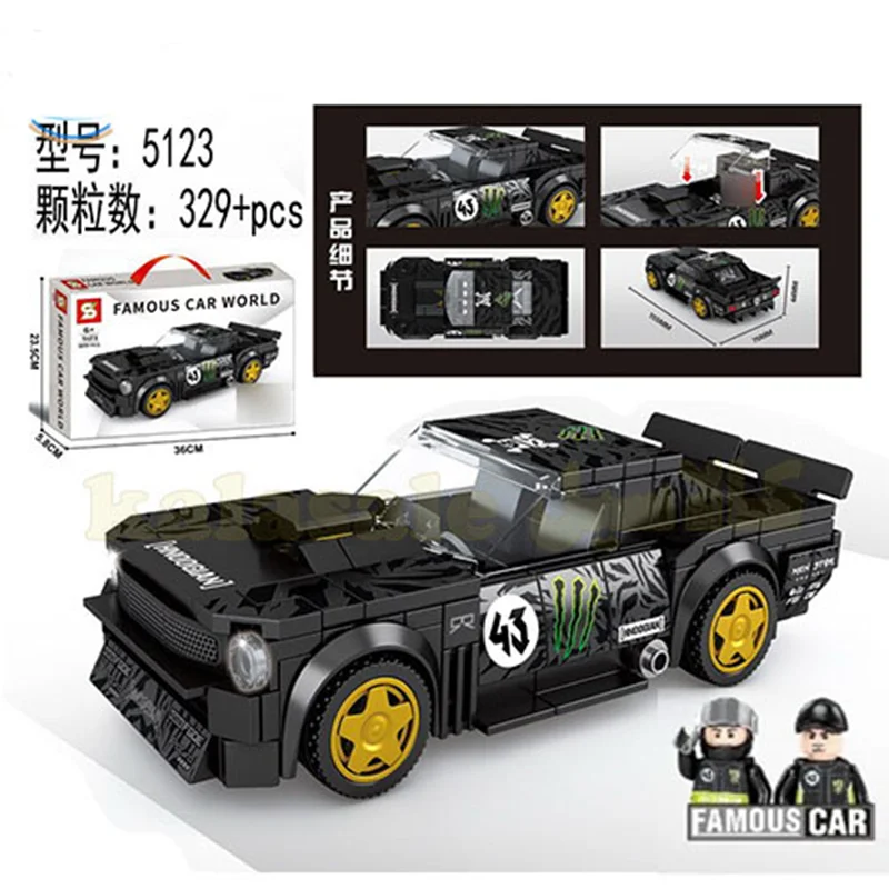 لگو سمبو بلاک «ماشین فورد موستانگ» Sembo Block ford mustang black Famous Car World Lego 5123