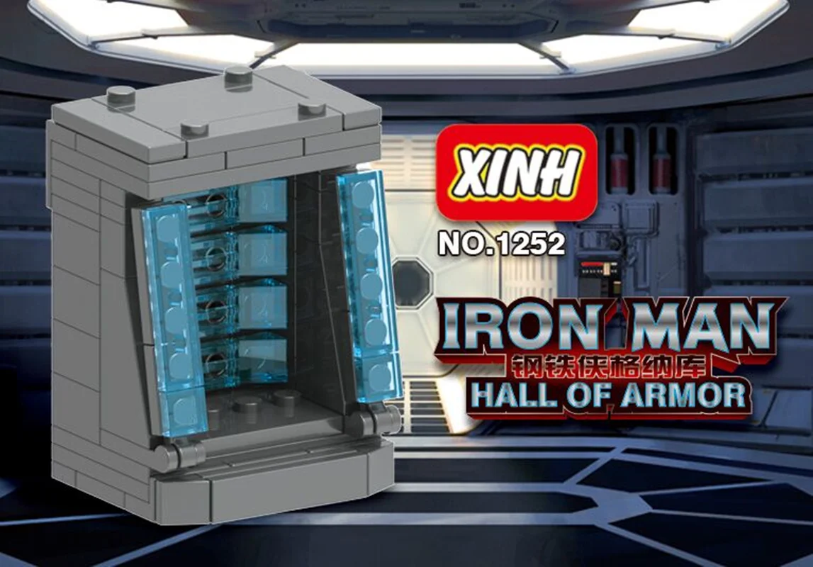 خرید آدمک لگویی فله مینی فیگور لگویی «ااتاق زره، آیرون من» Kopf Xinh Minifigures Hall Of Armor Iron man XH1252