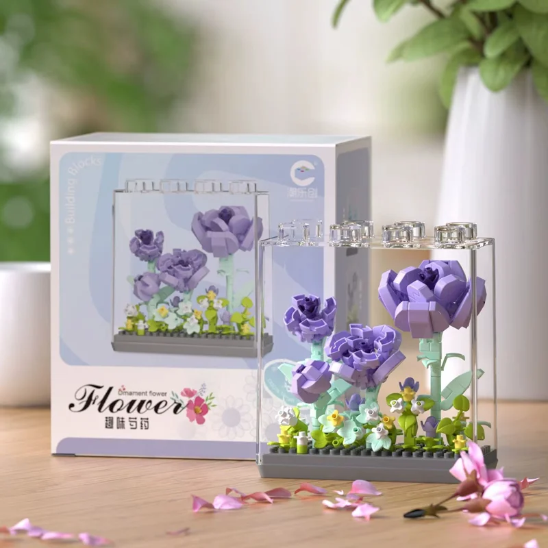 تصویر کلی لگو باکس گل پیونی Peony Flower 7378 با جعبه