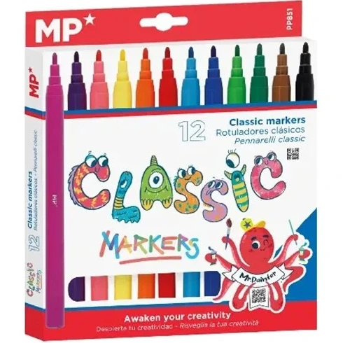 ماژیک نقاشی 12 رنگ Classic Markers PP851