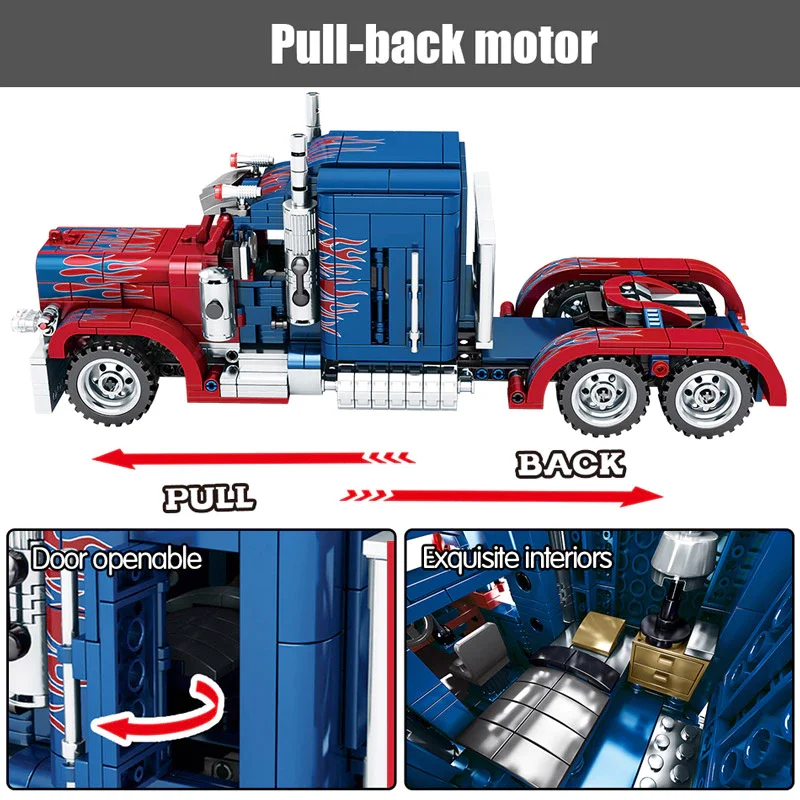لگو سمبو بلاک «کامیون پیتربیلت» Sembo Block Peterbilt Trucks Car Lego 701803