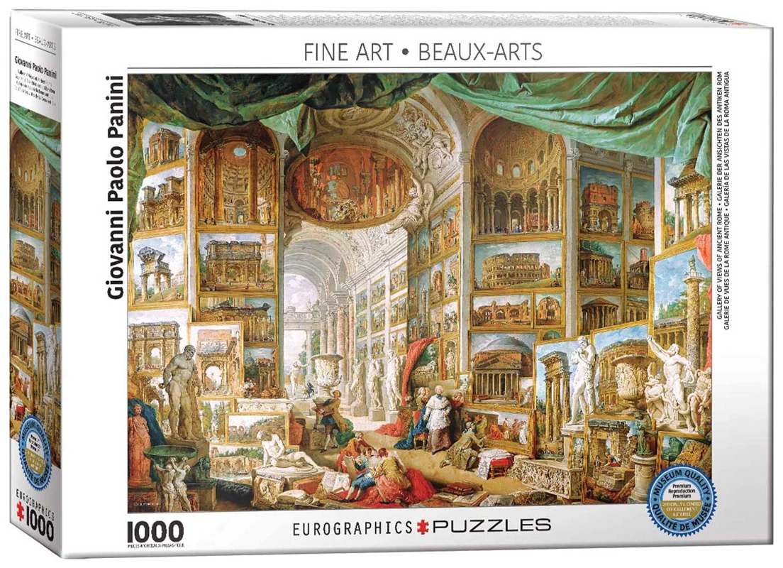 پازل یوروگرافیک گالری مناظر روم باستان – نمای جلوی جعبه