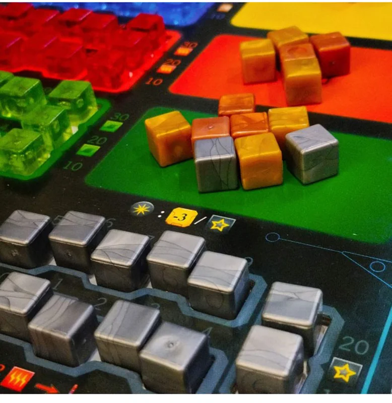 منابع و توکنهای بازی سکونت در مریخ: منابع مختلف مانند مکعبهای مگا کردیت، گیاهان، و حرارت در بازی سکونت در مریخ.