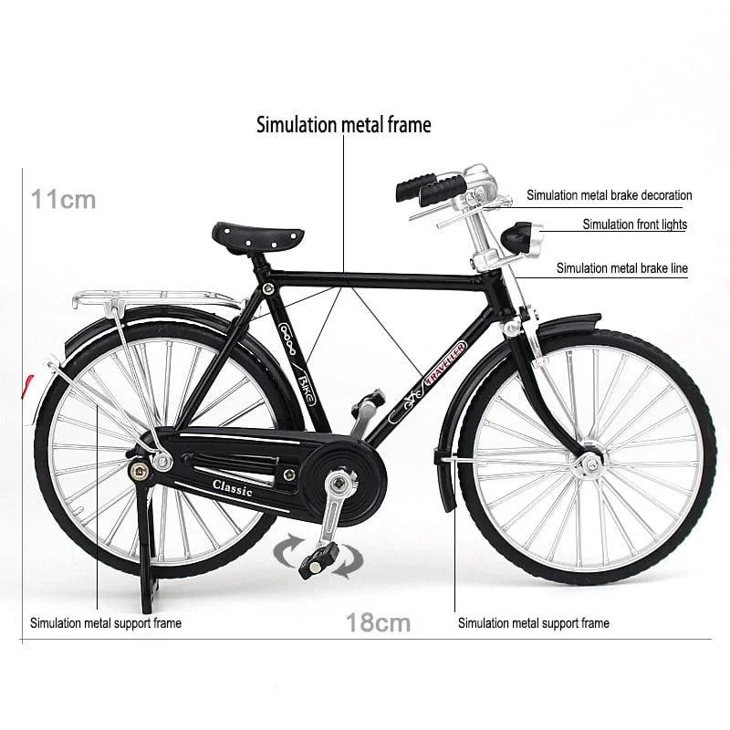 ابعاد ماکت فلزی دوچرخه شهری قدیمی  081810 Metal Model Retro Bicycle