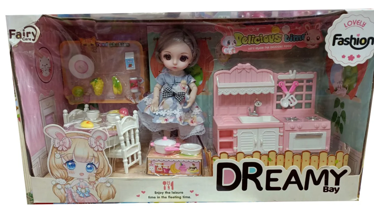 خرید اسباب بازی برند دریمی بای «عروسک همراه با ست کامل لوازم آشپزخانه» Dreamy Bay Fairy Care Lovely Fashion 6640