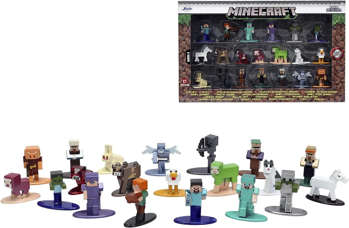 خرید نانو متال فیگور جادا «ماینکرفت بسته 20 تایی سری 6» Jada Minecraft Die-cast Nano Metalfigs 20-Pack Figure series 6 32502