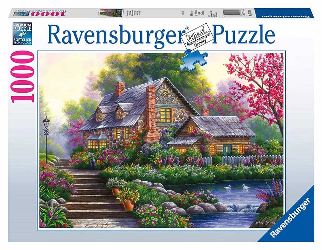 پازل رونزبرگر 1000 تکه «کلبه رمانتیک» Ravensburger Puzzle Jigsaw Puzzle Romantic Cottage 1000 pcs 15184