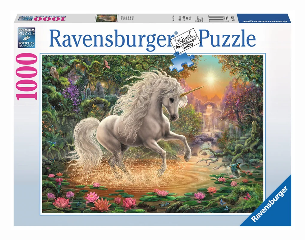 خرید پازل رونزبرگر 1000 تکه «اسب شاخدار عرفانی» Ravensburger Puzzle Jigsaw Puzzle Mystical Unicorn 1000 pcs 19793