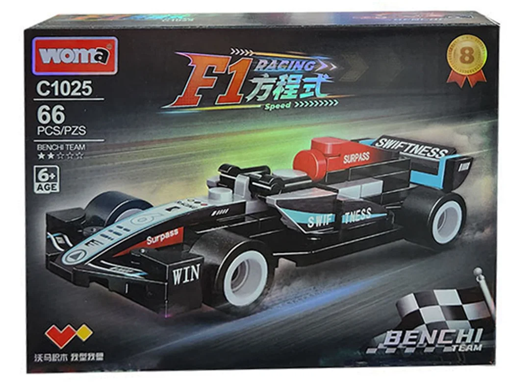 لگو ماشین فرمول یک مشکی قرمز Benchi Team SWIF C1025-8 داخل جعبه