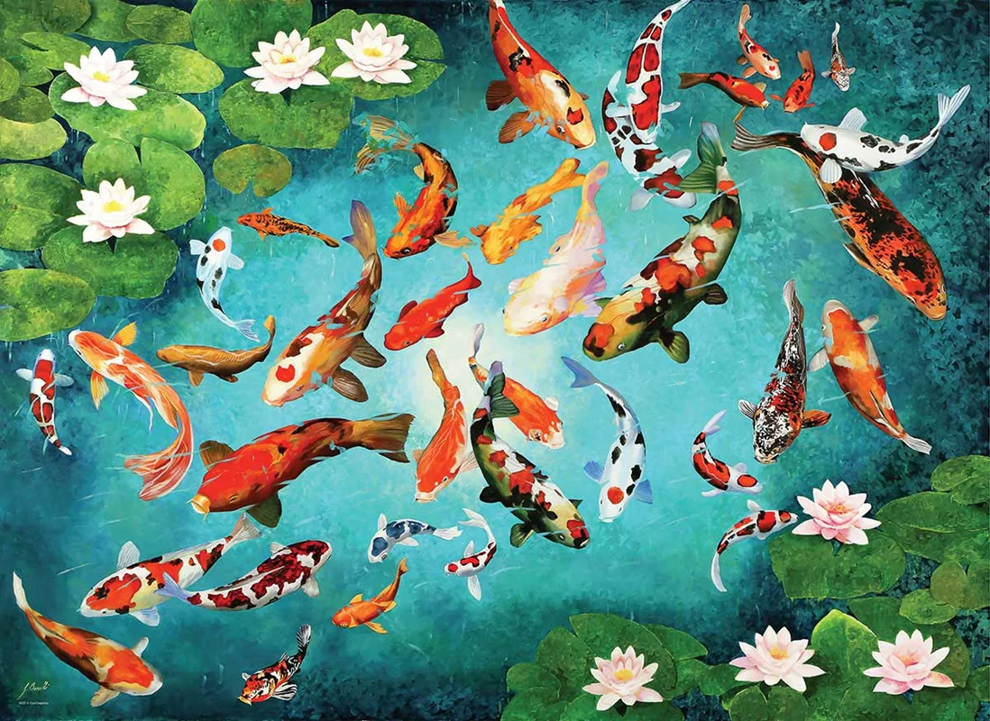پازل یوروگرافیک 1000 تکه «کویسکیپ ماهی های ژاپنی رنگارنگ» Eurographics Puzzle Colorful Koiscape 1000 pieces 6000-5696