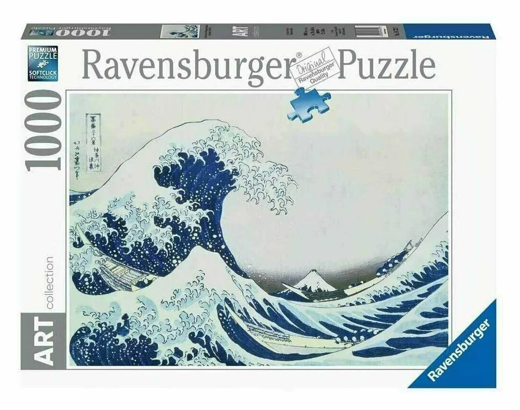 خرید رونزبرگر پازل 1000 تکه «موج بزرگ کاناگاوا» Ravensburger Puzzle Jigsaw Puzzle The Great Wave Of Kanagawa 1000 pcs 16722