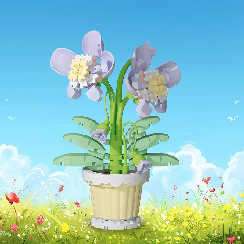 نمای سهبعدی لگو گلدان گل ارکیده 7228 Beauty Of Flower