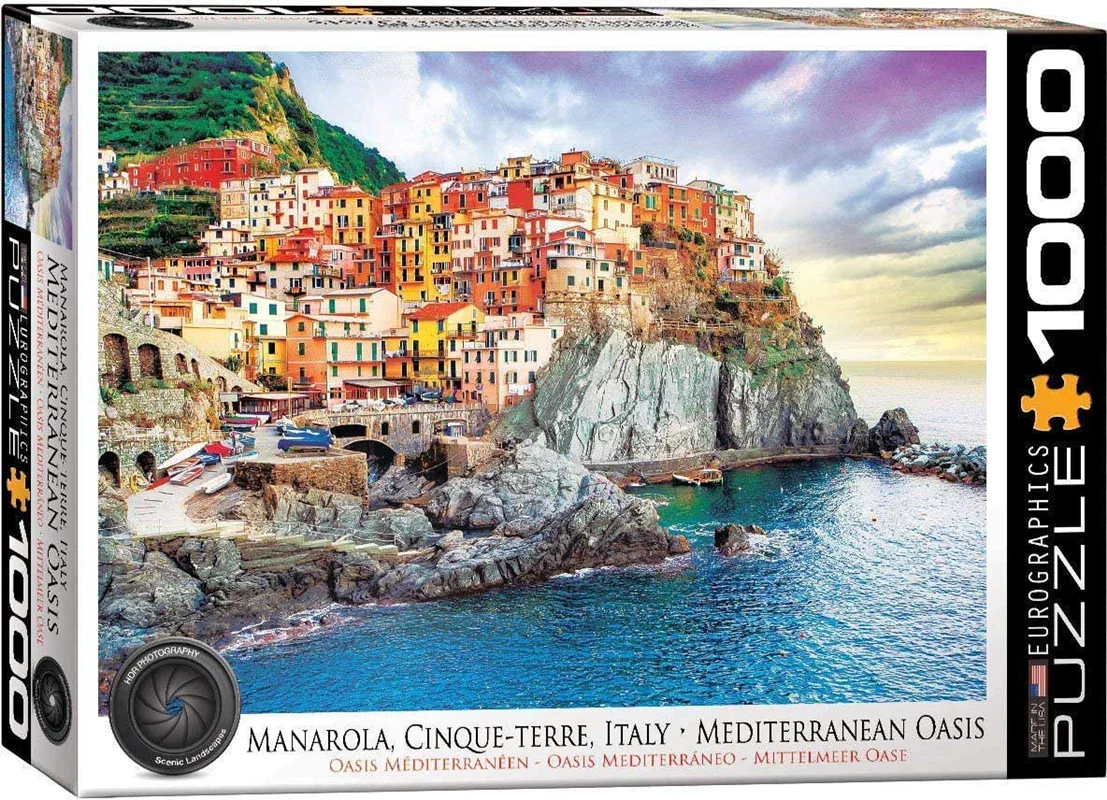 پازل یوروگرافیک 1000 تکه «واحه مدیترانه ای مانارولا سینکه تره ایتالیا» Eurographics Puzzle Manarola Cinque Terre Italy Mediterranean Oasis 1000 pieces 6000-0786