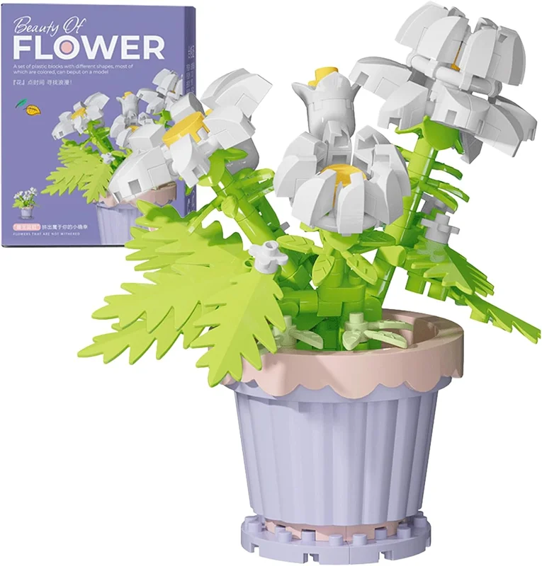 محصول ساختهشده لگو گلدان گل ماگریت Beauty Of Flower Magritte 7225 با جعبه