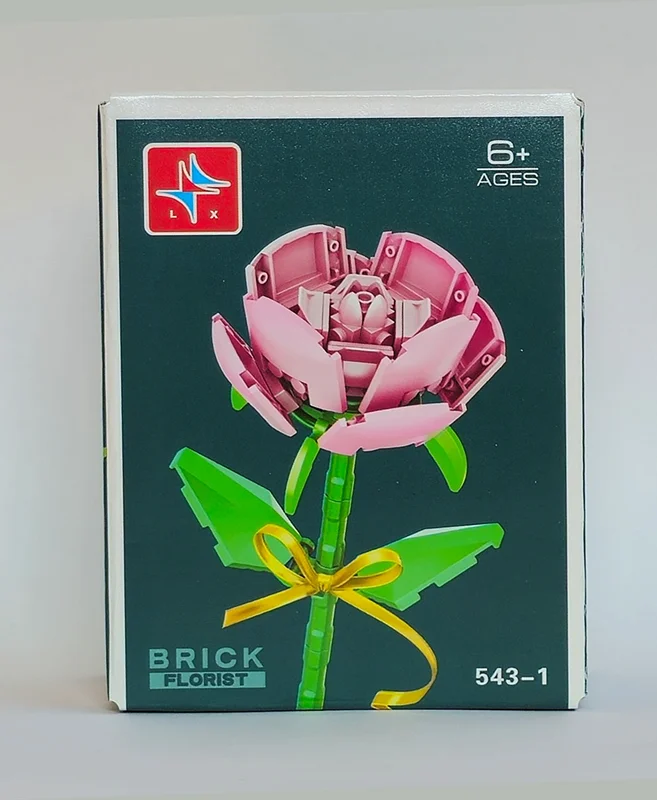 لگو شاخه گل رز صورتی LX Brick Rose Flower 543-1 – نمای جلوی جعبه