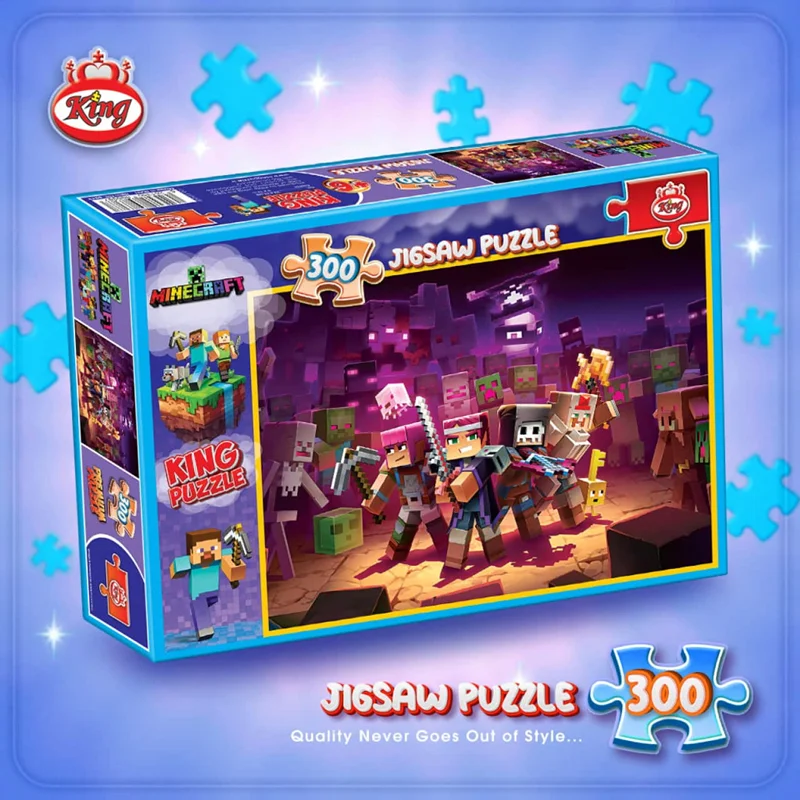 نمای سهبعدی بستهبندی پازل 300 تکه Minecraft برند King