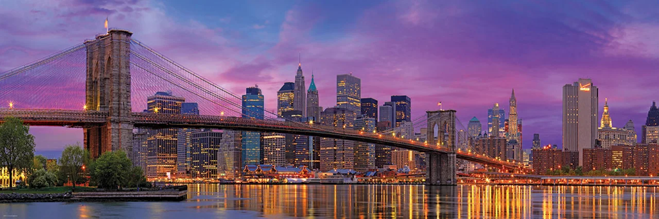 پازل یوروگرافیک 1000 تکه پاناروما «پل بروکلین نیویورک» Eurographics Puzzle Brooklyn Bridge New York 1000 pieces Panorama 6010-5301
