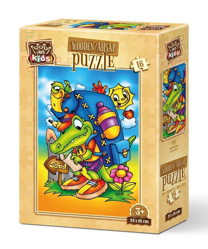 خرید آرت پازل کودکان چوبی 16 تکه «راه مدرسه»  Heidi Art Puzzle Kids Okul Yolu Wooden Puzzle 16 pcs 5852
