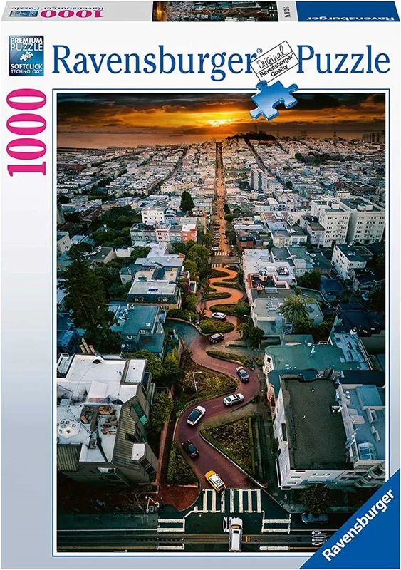 پازل رونزبرگر 1000 تکه «خیابان لومبارد، سانفرانسیسکو» Ravensburger Puzzle Lombard Street, San Francisco 1000 Pieces 16732
