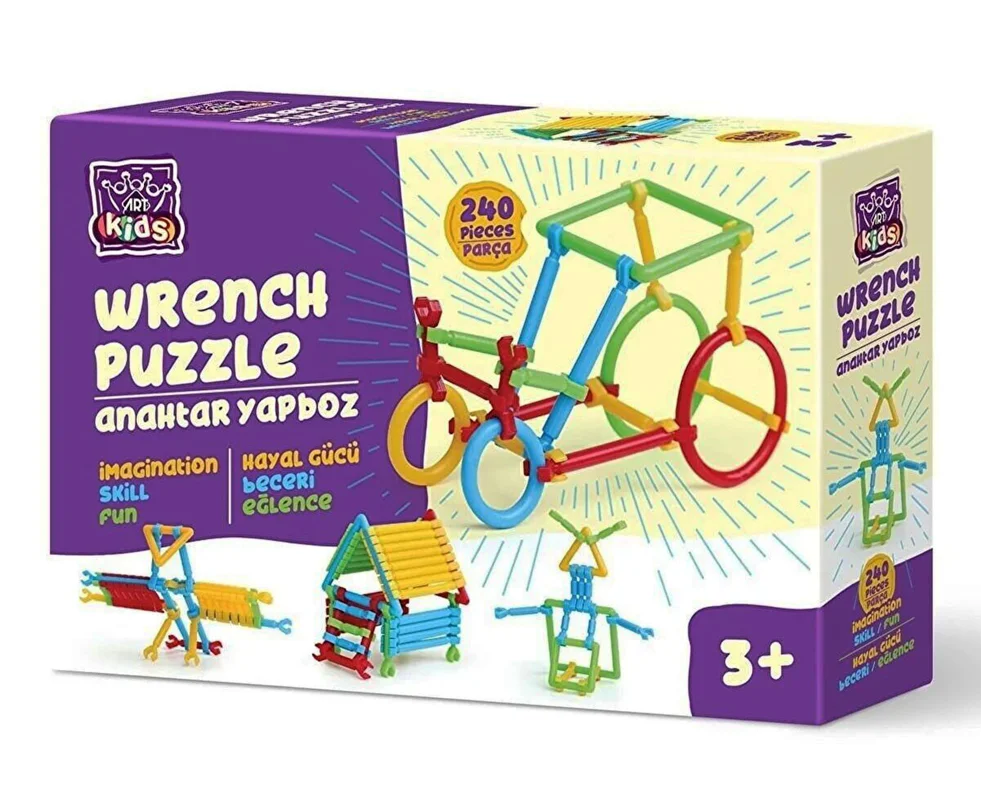 پازل لوله ای، پازل پلیمری، پازل میله ای خرید آرت پازل 240 تکه پازل کودکان «پازل ساختنی لوله پلیمری»  Art Puzzle Kids Art Puzzle Wrench Puzzle 240 Pieces 5926