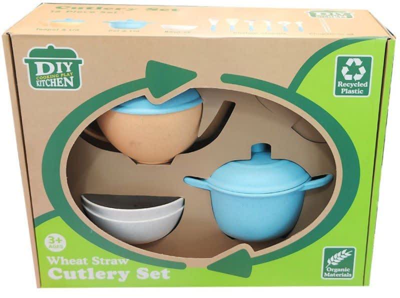 ست ظروف با کارد و چنگال 16 تکه Wheat Straw Cutlery Set HG-971