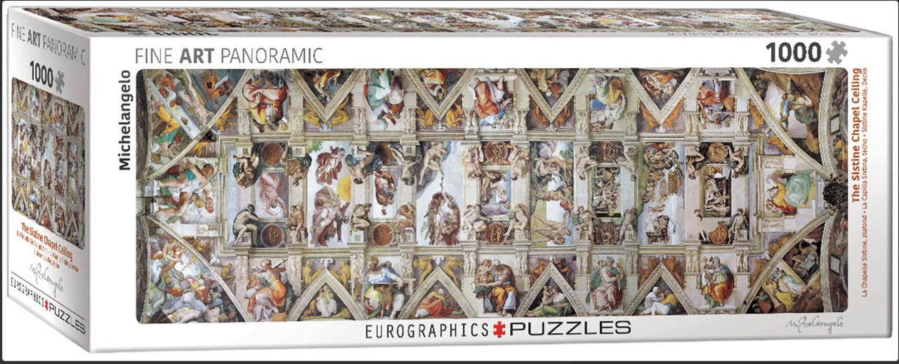 پازل یوروگرافیک 1000 تکه پاناروما «سقف کلیسای سیستین» Eurographics Puzzle The Sistine Chapel Ceiling 1000 pieces Panorama 6010-0960